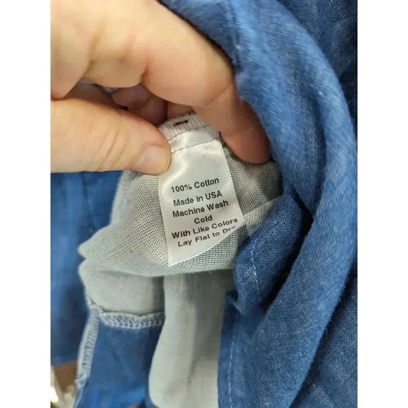 The Podolls Women Blue Long Sleeve Button-Down Shirt Medium‎ - Picture 7 of 7